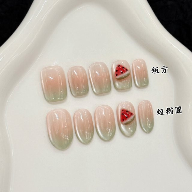 YADORNOS Künstliche Nägel zum Aufdrücken, Wassermelonen-Design, Damen - Bild 1