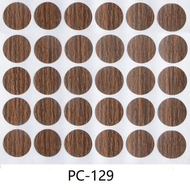 54 Stück selbstklebende Möbel-Schraubenkappen aus PVC in Braun von Binchi Outdoor Product zur dekorativen Abdeckung von Holz, Schreibtisch und Schrank - Bild 1