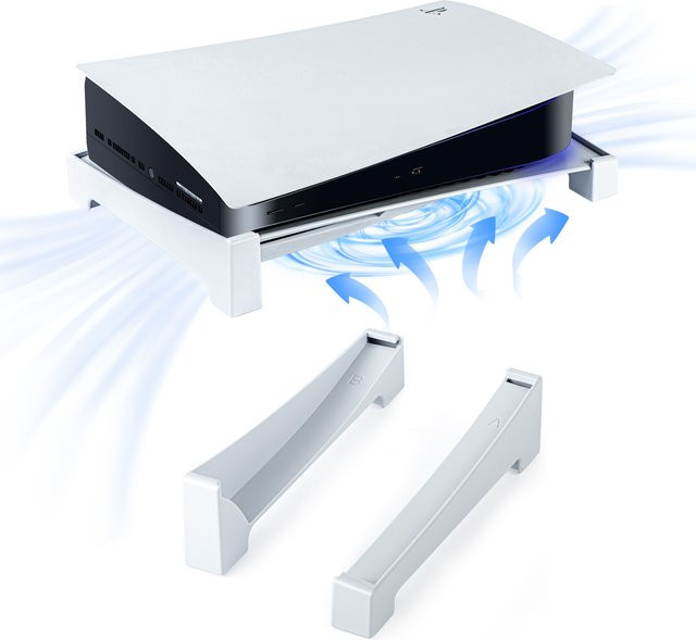 DEVASO Desktop-Halterung für PlayStation 5 in Weiß, horizontaler Kühlsockelständer für PS5 Disc- und Digital Edition - Bild 1