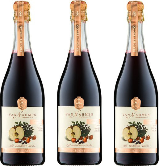 van Nahmen, Frucht-Secco Apfel-Heidelbeere-Kirsche, alkoholfreier Schaumwein, 3 x 0,75 l - Bild 1
