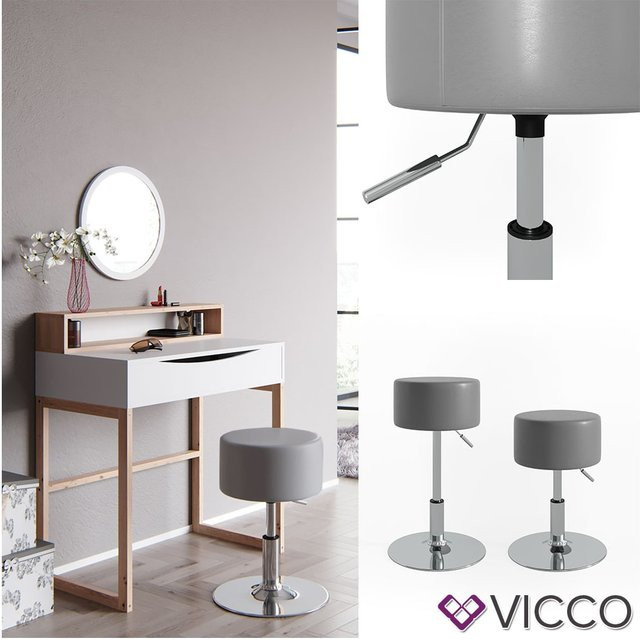 VICCO Design Schminkhocker höhenverstellbar in Grau - Bild 1