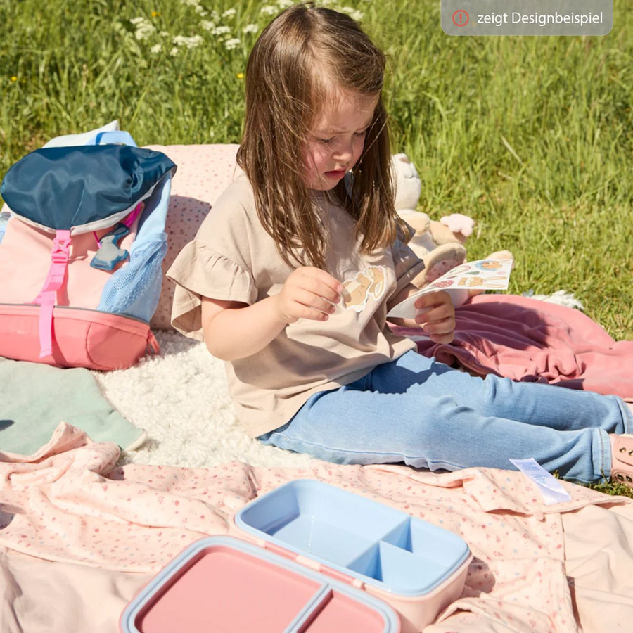 Sterntaler Brotdose Lunchbox Familie Bär mit Stickern und Trennelementen in Blau und Grün - Bild 2
