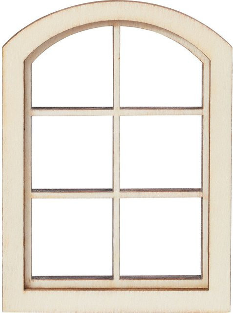 HobbyFun Miniatur Sprossenfenster Holz Beige - Bild 1