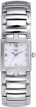 Tissot Armbanduhr Edelstahl, Quarz, Weiß, Damen, Rechteckig - Bild 1