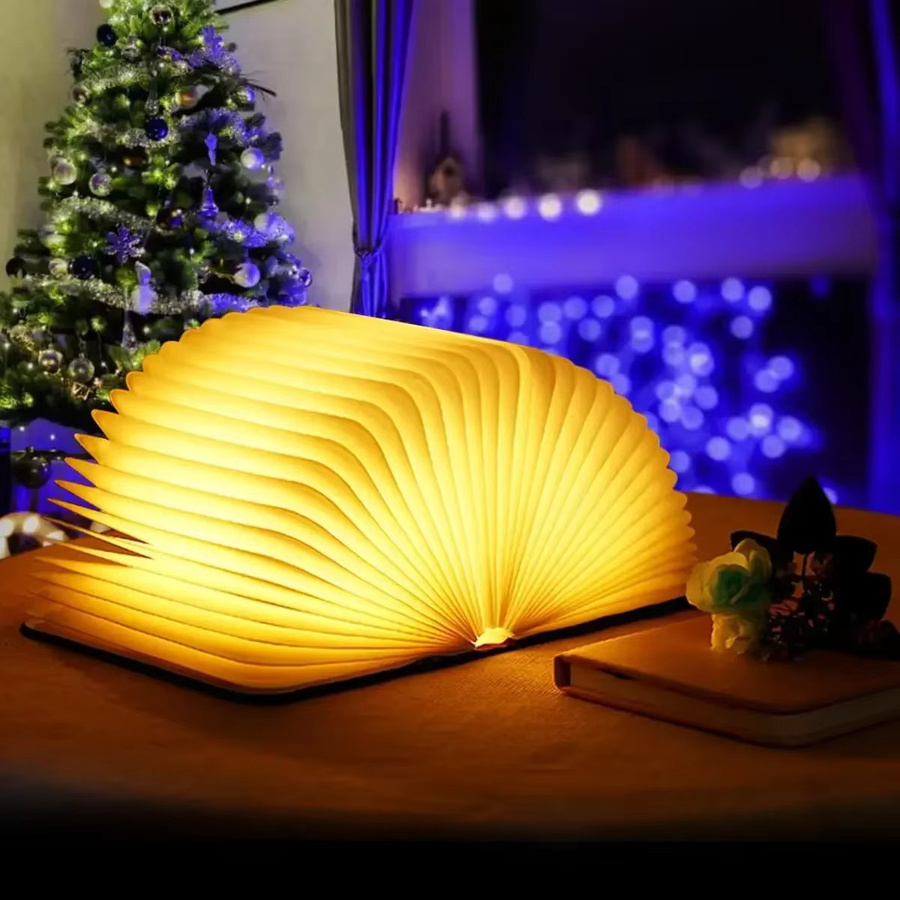 XIWANGFIRE 3D-LED-Buchlicht in Weiß, USB wiederaufladbare faltbare Tischlampe als kreatives Nachtlicht und tragbare Schreibtischbeleuchtung - Bild 3