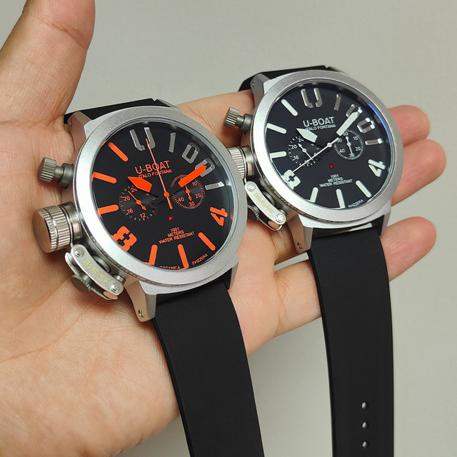 U-BOAT Chronograph-Armbanduhr, Quarz, Edelstahl, Schwarz, Herren - Bild 1