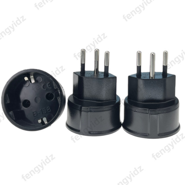 Fengyidz Reiseadapter Set 3 Stück EU zu Schweiz Steckeradapter 10A in Schwarz und Weiß - Bild 1