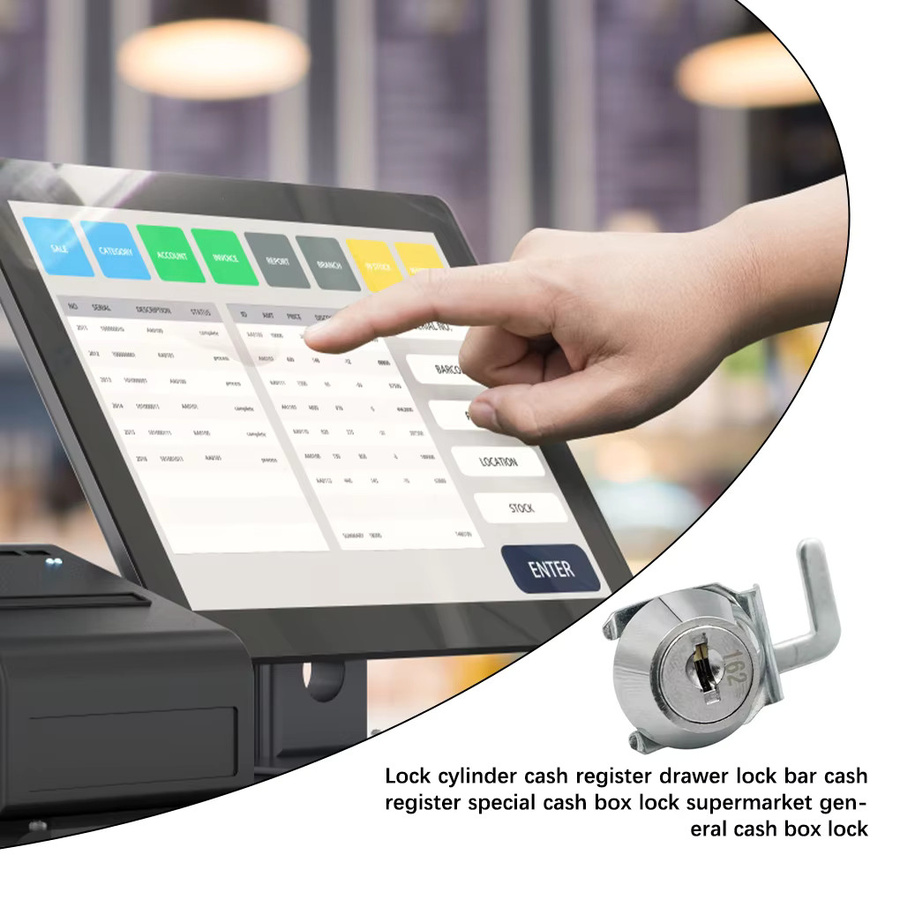 HabWred Mini Cam Lock mit Schnell Clip für Cash Tray Box und POS Schubladen, Schlosszylinder Ersatzteil, Silber - Bild 2