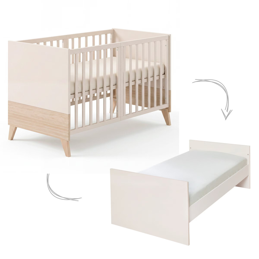 Roba Kombi-Kinderbett Sidney in Beige und Eichendekor, B/T/H: 143 x 70 x 140 cm - Bild 2