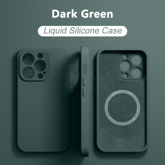 Magnetische Silikon Handyhülle von Yiran für iPhone kompatibel mit MagSafe in Grau - Bild 1