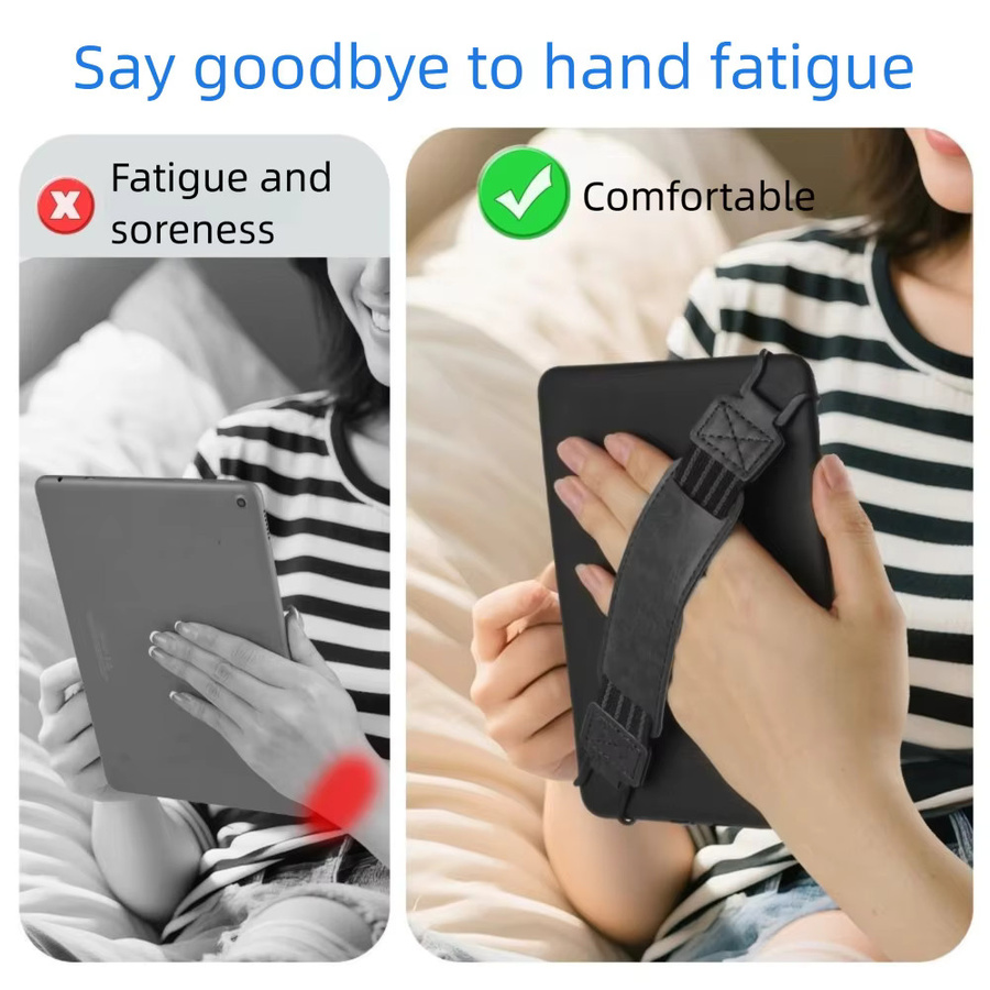 Universelle Leder Handschlaufe für Tablet und E-Reader mit Anti-Drop-Funktion, elastisch und rutschfest, in Schwarz oder Braun - Bild 5