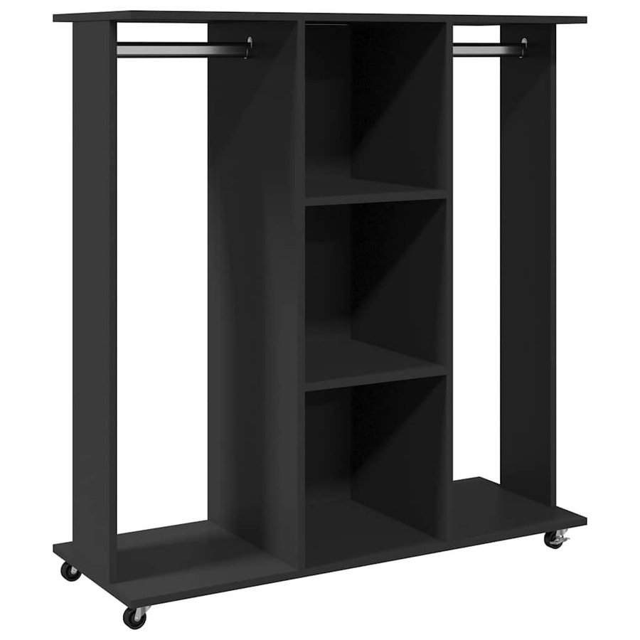 Vidaxl Rollgarderobe Schwarz Modern B/T/H: 102 x 38 x 110 cm - Bild 2