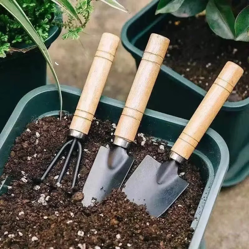 3-teiliges Garten-Handwerkzeug-Set mit Mini-Pflanzschaufeln zum Umtopfen und Graben für Indoor- und Outdoor-Pflanzen - Bild 2
