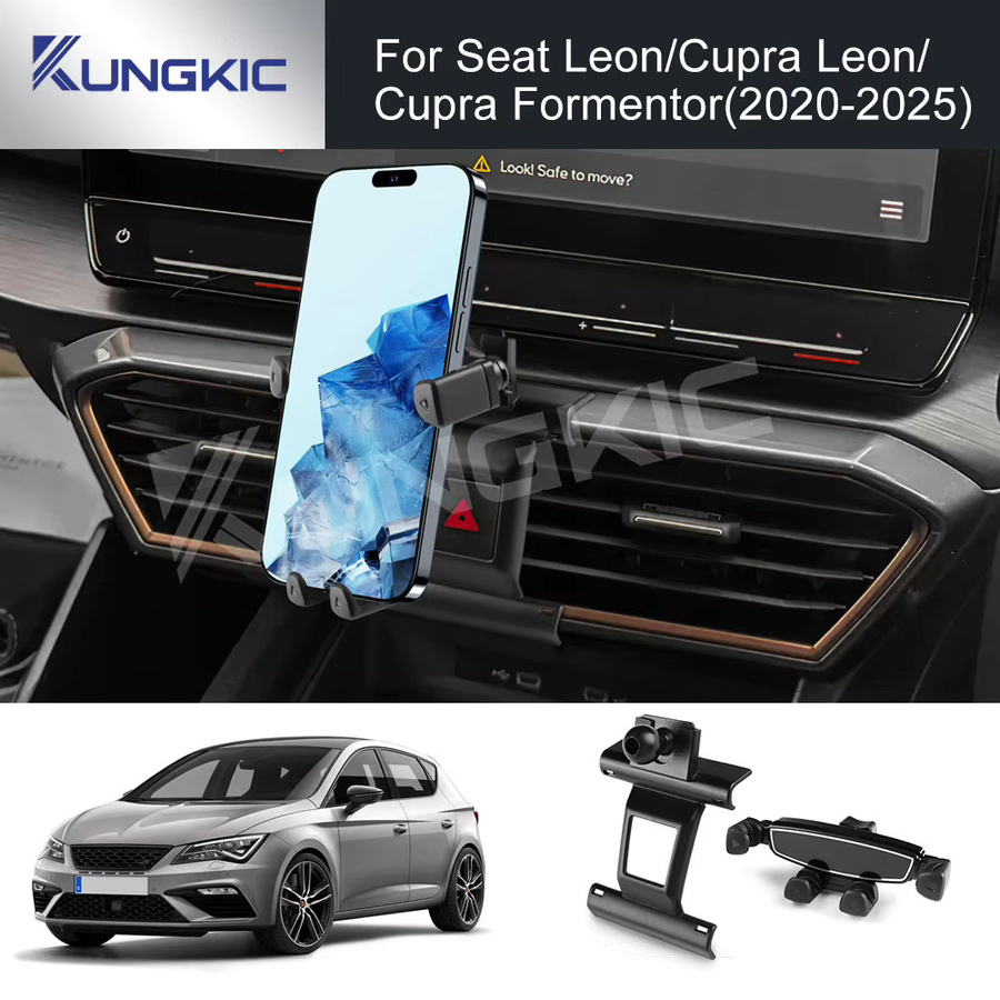 KUNGKIC Handyhalterung mit Schwerkraft-Mechanismus für Cupra Leon, Cupra Ateca und Cupra Formentor, Farbe: Schwarz - Bild 9