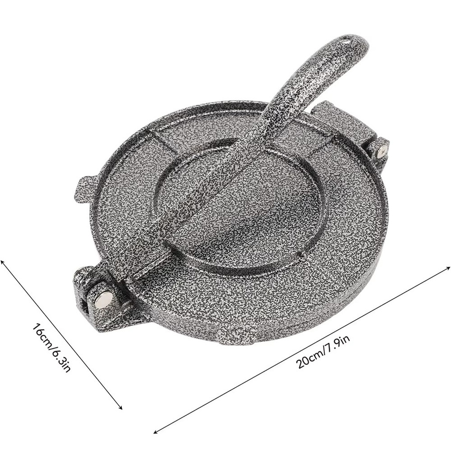 LMETJMA Tortillapresse aus Aluminium in Grau, Robuste Teigpresse für Tortillas, Patacones, Rotis und Quesadillas - Bild 2