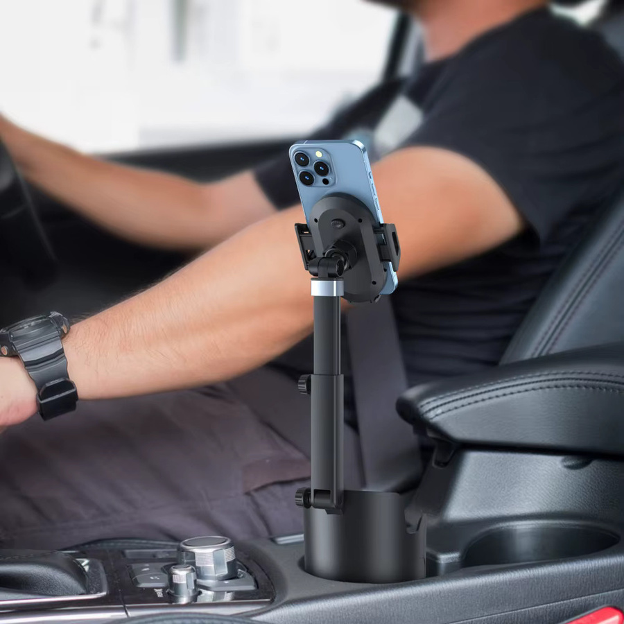 Multifunktionaler Auto Cup Tablet und Smartphone Halter mit 360-Grad-Drehung in Schwarz - Bild 2