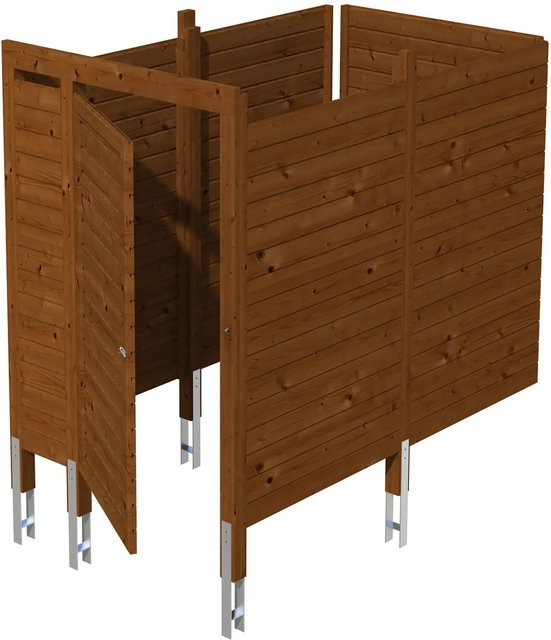 Skan Holz Abstellraum C7 Lean-to aus Nadelholz in Nussbaum, Breite: 275 cm, Tiefe: 164 cm, Höhe: 200 cm - Bild 1