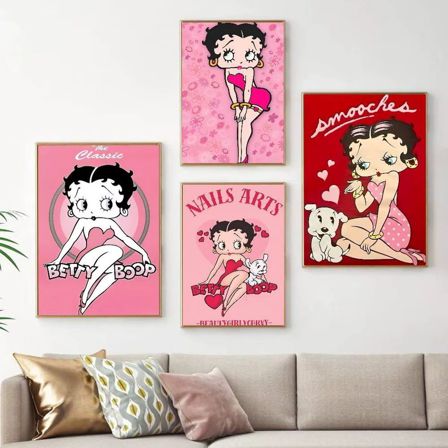 Rastar B-Betty B-Boop Anime-Poster, selbstklebender Whitepaper-Aufkleber in Weiß für deine DIY-Raumdekoration - Bild 2