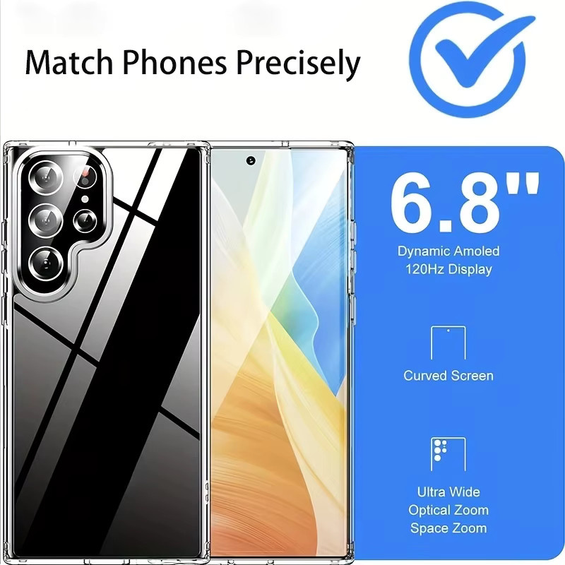 Transparente Handyhülle für Samsung Galaxy S22, S23 und S24 Ultra mit weicher Stoßstange und Hard PC Rückseite - Bild 6