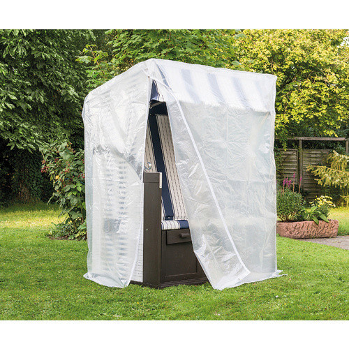 HAPPY PEOPLE Gartenmöbel-Schutzhülle für Strandkorb, transparent, B/T/H: 130 x 100 x 170/134 cm - Bild 2
