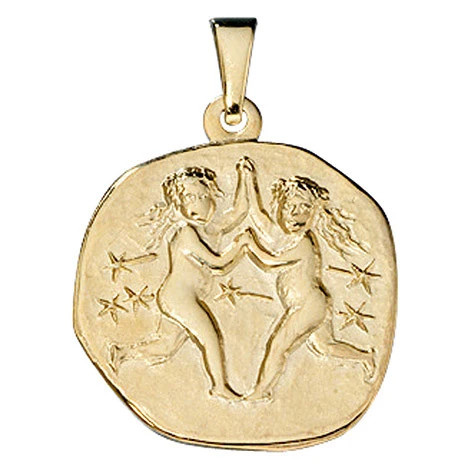 Colfem Anhänger Sternzeichen Zwilling, 333 Gelbgold, Unisex - Bild 1