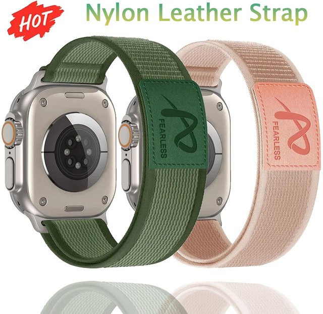 Uhrenarmband Nylon-Leder, Schwarz, Unisex - Bild 1