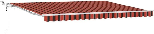 Motorisierte einziehbare Markise vidaXL in Orange und Braun, B: 450 cm, T: 300 cm - Bild 1