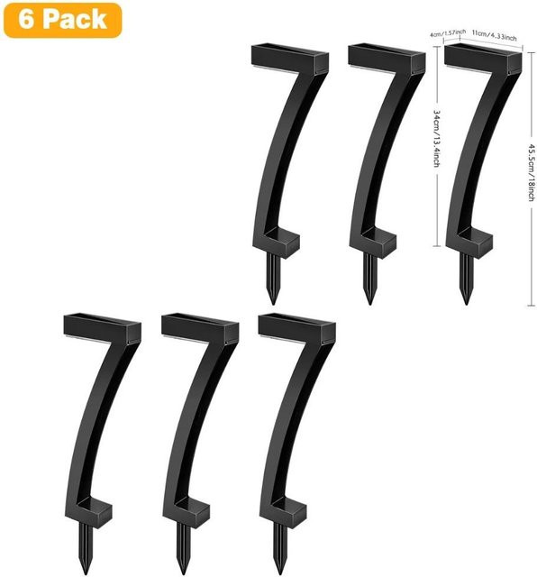 Lanzhong Solar Gartenleuchten Set mit 6 LED in 7 Formen, IP65 Wasserdicht, Schwarze Solar Bodenlichter für Weg und Rasen mit Automatikfunktion - Bild 1
