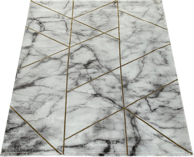Teppich Krevor in Gelb mit abstraktem Antik-Design, B/T: 120 x 170 cm - Bild 1