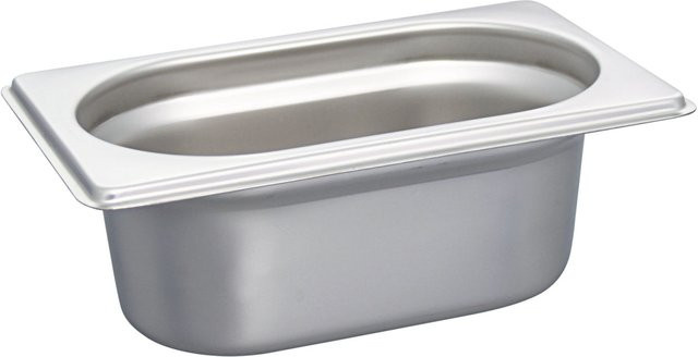 Schneider GN 1/9 Gastronormbehälter aus Edelstahl in Silber, Volumen: 0,6 l, Höhe: 6,5 cm - Bild 1