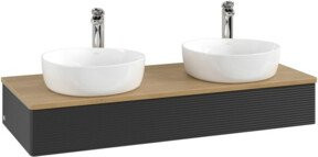 V&B Waschtischunterschrank Antao mit Frontstruktur, Farbe Honig Eiche, Wandmontage, B/T/H: 120 x 50 x 19 cm - Bild 1