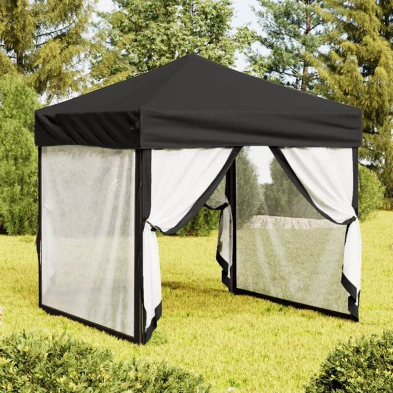 Vidaxl Faltbares Partyzelt mit Seitenwänden Schwarz B/T/H: 2 x 2 x 2 m - Bild 1