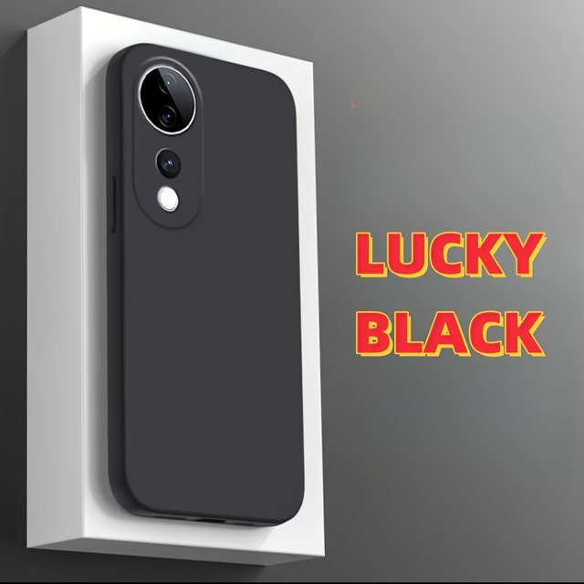 Stoßfeste Flüssigsilikon-Handyhülle für Vivo V50 Lite / V50 in Schwarz und Lila - Bild 1