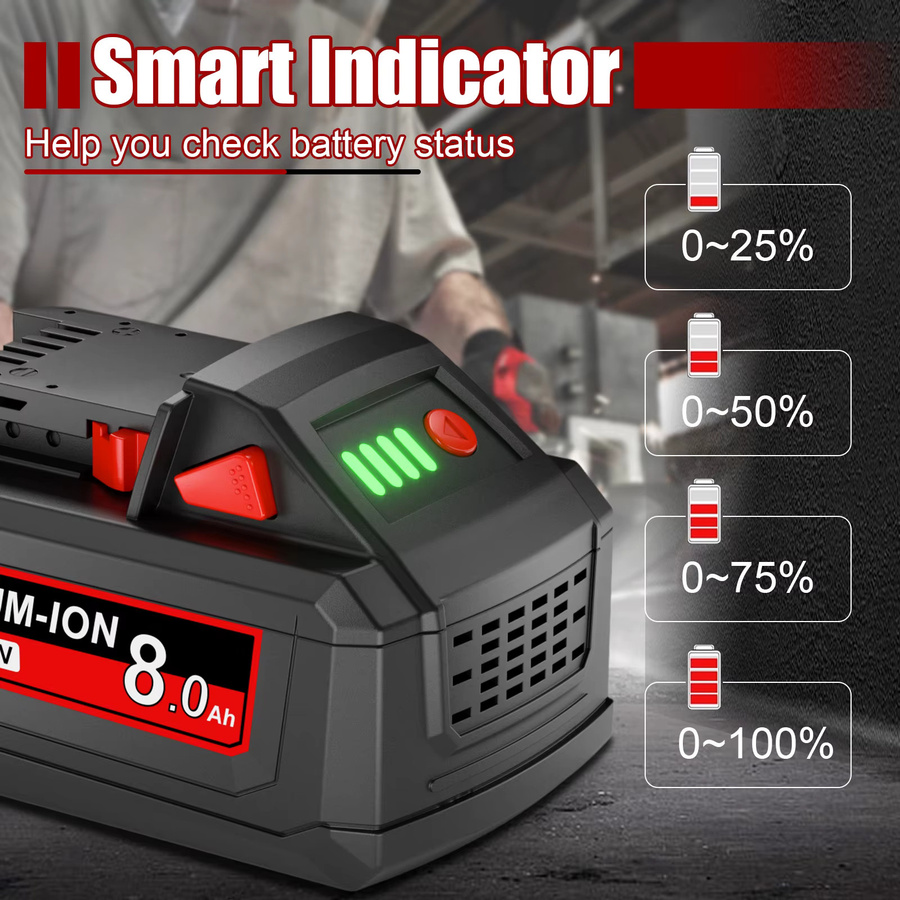 Milwaukee 18V Li-Ion Ersatzakku mit 8000mAh in Schwarz für M18 Werkzeuge - Bild 4