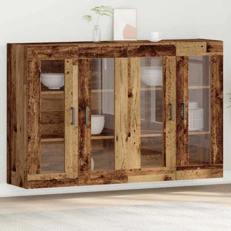 Vidaxl Wandschrank 2er Set aus Holzwerkstoff in Braun im Industrial Design, B/T/H: 69,5 x 34 x 90 cm - Bild 1