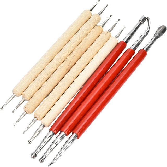 GoolRC 8-teiliges Lederhandwerk Set mit Doppelkopf-Punzierwerkzeug und Carving Stylus aus Edelstahl in Multicolor - Bild 1