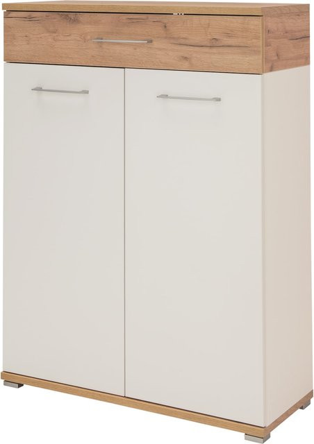 Germania Schuhschrank GW-TOPIX 3770 mit zwei Türen in Navarra-Eiche-Nachbildung und Weiß, B/T/H: 118 x 37 x 89 cm - Bild 1