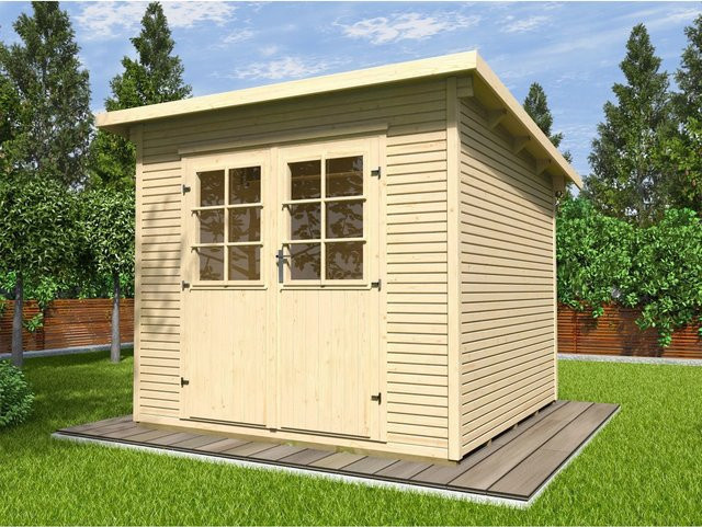 WEKA Gartenhaus 219 Gr. 1 aus Massivholz mit Pultdach in Natur und Beige, B/H/T: 260 x 218 x 240 cm - Bild 1
