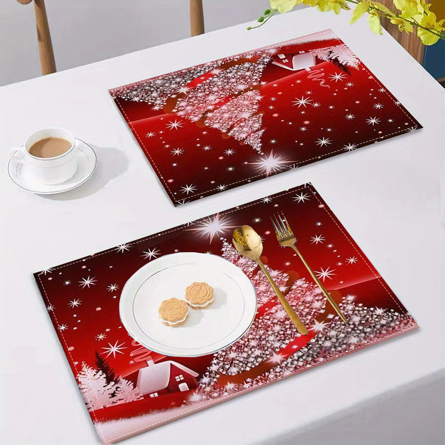 VIKAM Tischset mit Weihnachtsmotiv in Rot, hitzebeständig und verschleißfest, rechteckig - Bild 3