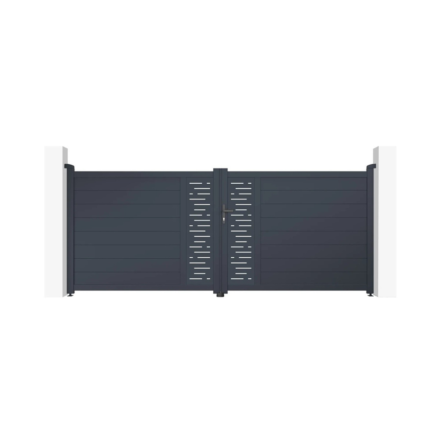 Casanoov Elektrisches Flügeltor Arlberg aus Aluminium in Grau inklusive Drehtorantrieb Ranger B150, Breite: 355 cm, Höhe: 145 cm - Bild 2