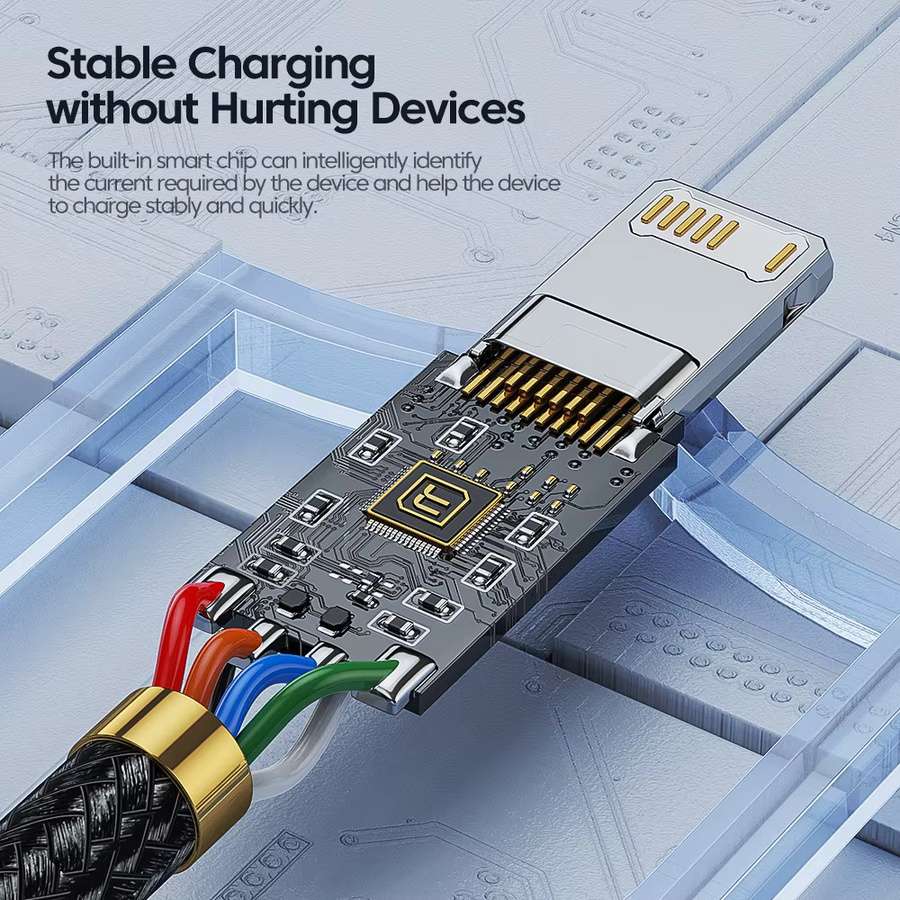 Toocki USB-C auf Lightning Schnellladekabel und Datenkabel für iPhone in Schwarz - Bild 4