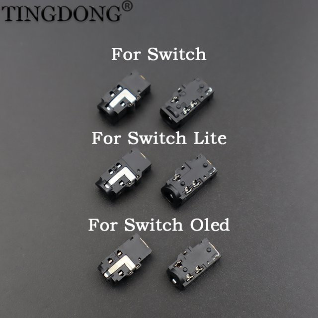 TingDong 3,5 mm Kopfhöreradapter-Anschlussbuchse für Nintendo Switch, NS Lite und NS OLED in Schwarz - Bild 1