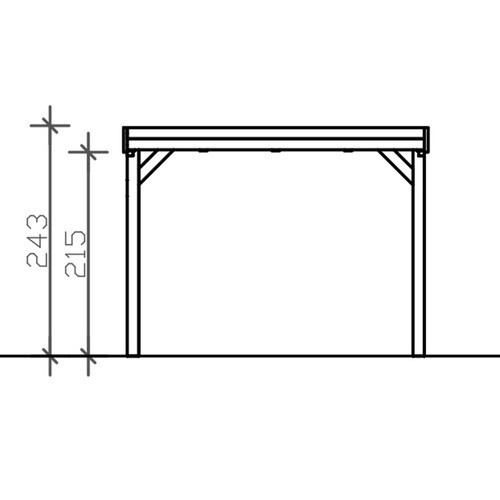 Skan Holz Carport Grunewald aus Fichte mit Aluminiumdach in Beige, B: 321 cm, T: 796 cm, H: 243 cm - Bild 3