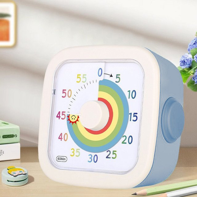 XUANXIANG 60-Minuten-Countdown-Timer in Orange für Kinder und Erwachsene als leiser Zeitmanagement-Timer für Küche, Schule und Studium - Bild 1