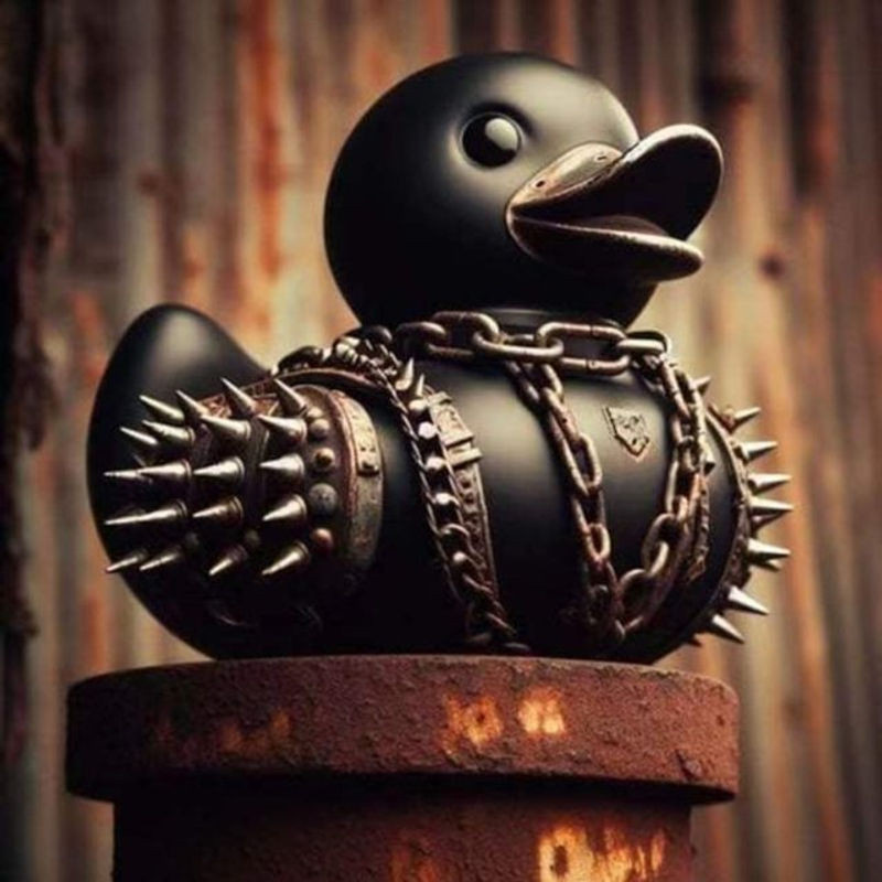 Gothic Punk Ente in Schwarz als Halloween Dekoration - Bild 1