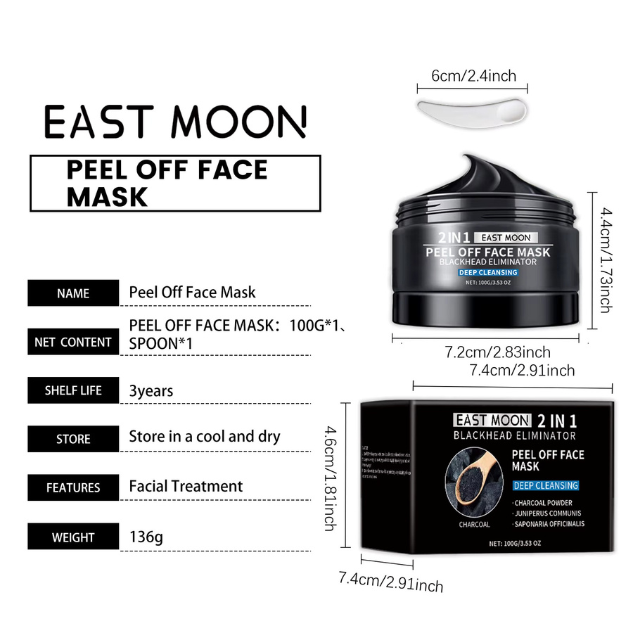 eelhoe Bambuskohle-Maske, Reinigungscreme für fettige Haut, Unisex - Bild 5
