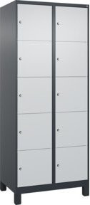 C+P Schließfachschrank Classic PLUS mit 2 Abteilen und Füßen, Farbe Anthrazit/Lichtgrau, B/T/H: 80 x 50 x 195 cm - Bild 1