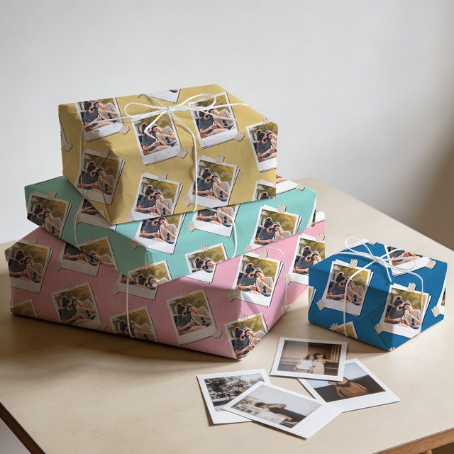 Joy-enlife Personalisierbares Geschenkpapier mit eigenem Foto in Bunt für Geburtstag, Hochzeit und Jubiläum, B/H: 29,7 x 39,0 cm - Bild 1