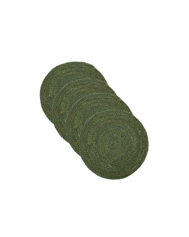 House Doctor Platzsets Circle in Grün aus Maisblättern, 4 Stück, Durchmesser: 38 cm - Bild 1