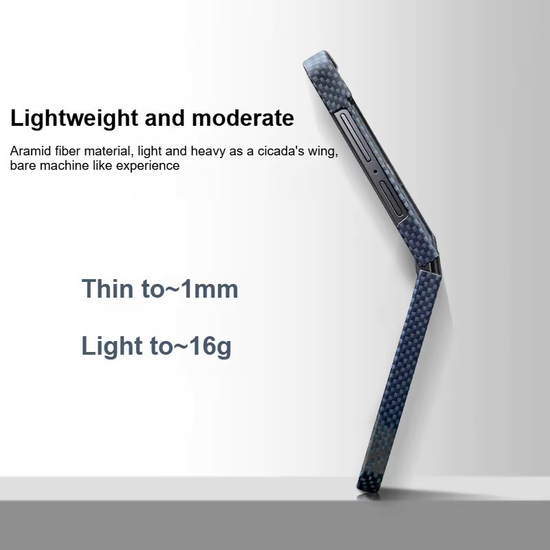 Aramid-Kevlar-Kohlefaser Business-Schutzhülle mit magnetischer Metallhalterung für Samsung Galaxy Z Flip 7 - Bild 3